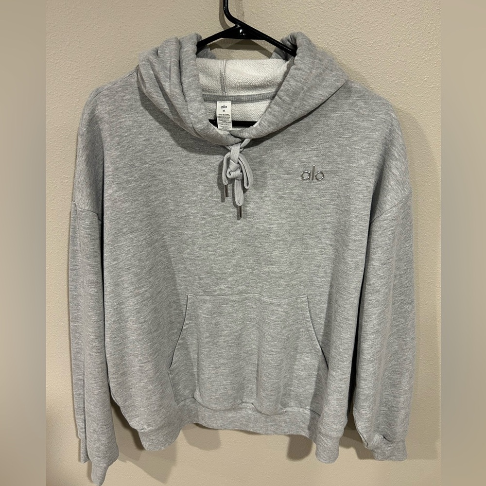 Alo Size M  Hoodie Gray Cropped